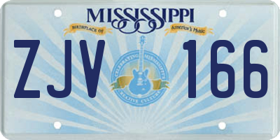 MS license plate ZJV166