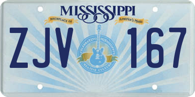 MS license plate ZJV167