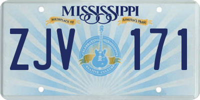 MS license plate ZJV171
