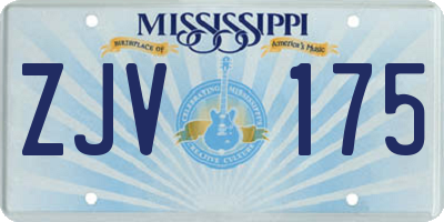 MS license plate ZJV175