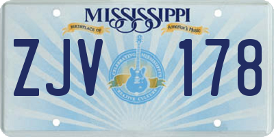 MS license plate ZJV178