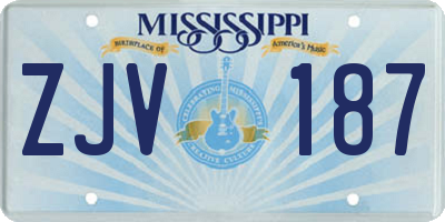 MS license plate ZJV187
