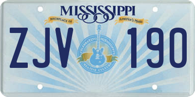 MS license plate ZJV190