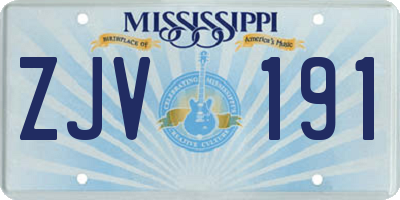 MS license plate ZJV191