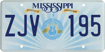 MS license plate ZJV195