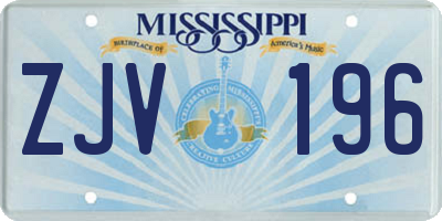 MS license plate ZJV196