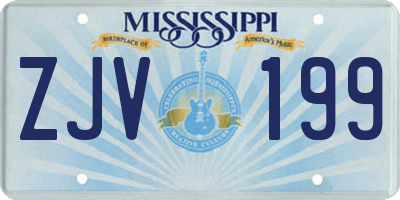 MS license plate ZJV199
