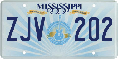 MS license plate ZJV202