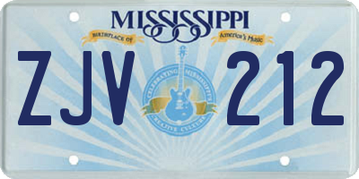 MS license plate ZJV212