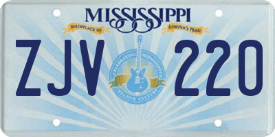 MS license plate ZJV220