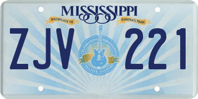 MS license plate ZJV221