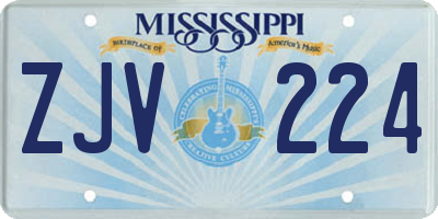 MS license plate ZJV224