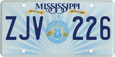 MS license plate ZJV226
