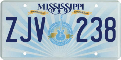 MS license plate ZJV238