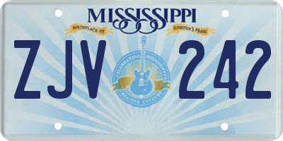 MS license plate ZJV242