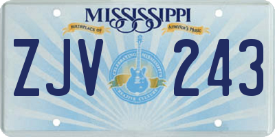 MS license plate ZJV243