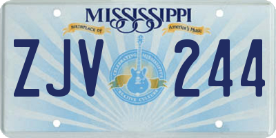 MS license plate ZJV244