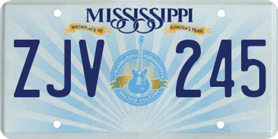 MS license plate ZJV245