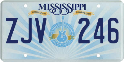 MS license plate ZJV246
