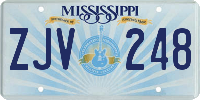 MS license plate ZJV248