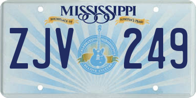 MS license plate ZJV249