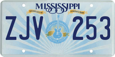 MS license plate ZJV253