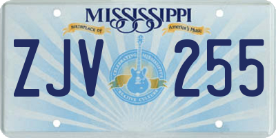 MS license plate ZJV255