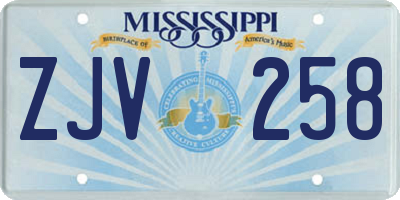 MS license plate ZJV258