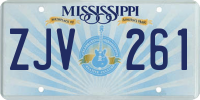 MS license plate ZJV261