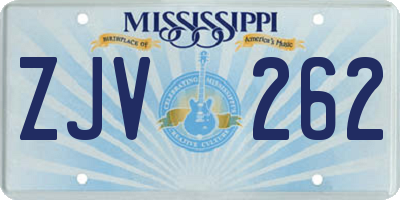 MS license plate ZJV262