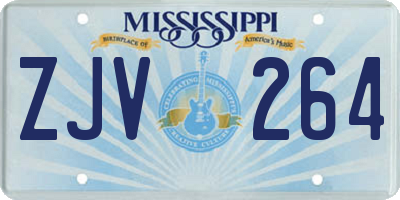 MS license plate ZJV264