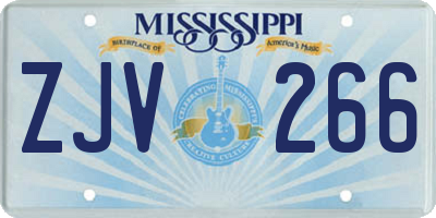 MS license plate ZJV266