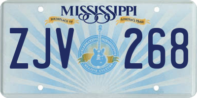 MS license plate ZJV268