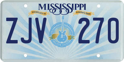 MS license plate ZJV270