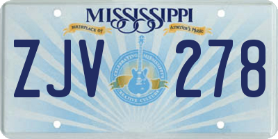 MS license plate ZJV278