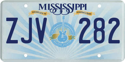 MS license plate ZJV282