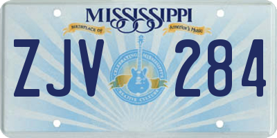 MS license plate ZJV284