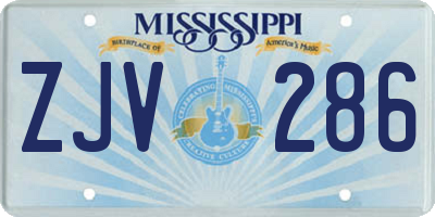 MS license plate ZJV286