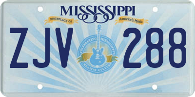MS license plate ZJV288