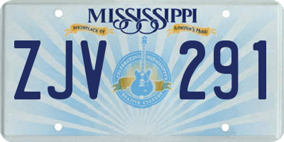MS license plate ZJV291