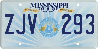 MS license plate ZJV293
