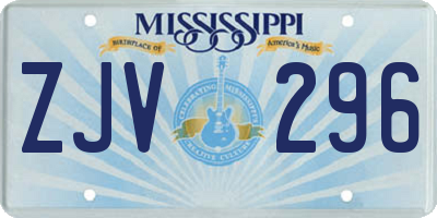 MS license plate ZJV296