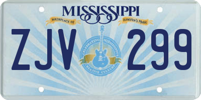 MS license plate ZJV299