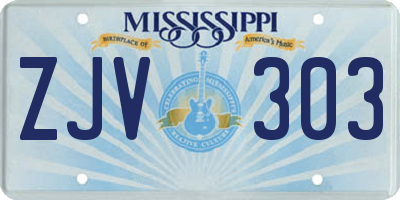MS license plate ZJV303