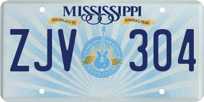 MS license plate ZJV304