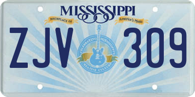 MS license plate ZJV309