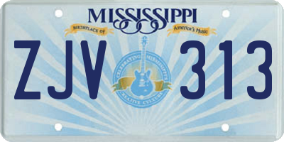 MS license plate ZJV313
