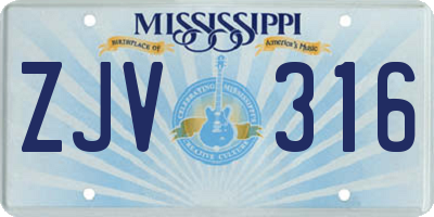 MS license plate ZJV316
