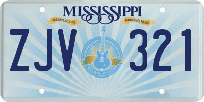 MS license plate ZJV321