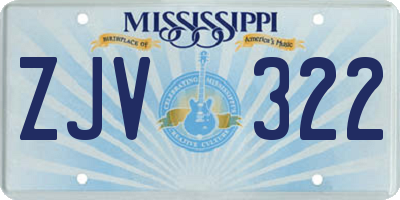 MS license plate ZJV322